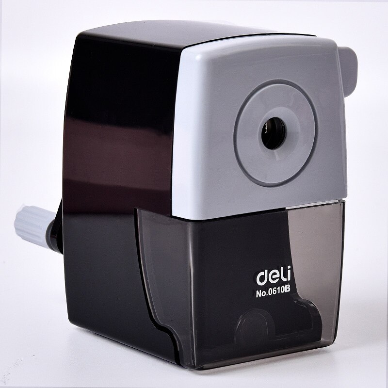 DELI Hand-cranked Pencil Sharpener Manual Rotary Pencil Knife Kids Hand Crank Pencil Cutter 0610B/0668 School Office Supplies: 0610B-Black