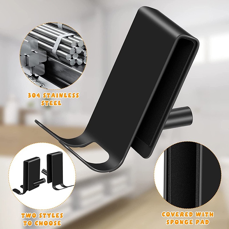 Raclette de douche noire avec crochet, noyau en acier inoxydable, nettoyage de salle de bains en Silicone, écran de fenêtre, essuie-glace de bain, nettoyeur de porte en verre