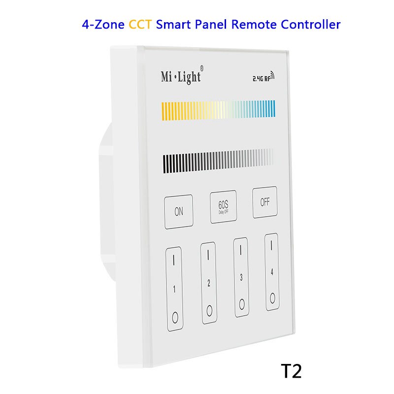 Miboxer smart touch panel dæmpbar dæmpning/ct/rgb/rgbw/rgb+cct led strip lys controller 2.4g trådløs fjernbetjening  p1/p2/p3/t1/t2/t3: T2
