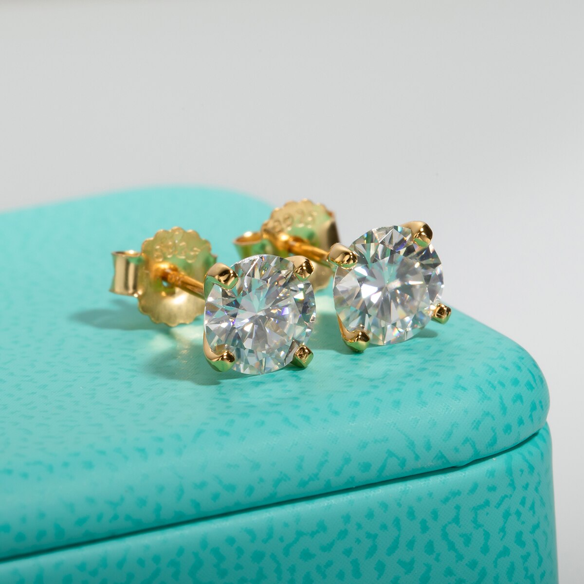 Anu 2 cttw d-farbe runder moissanit-diamant 925 sterling silber ohrstecker für damen