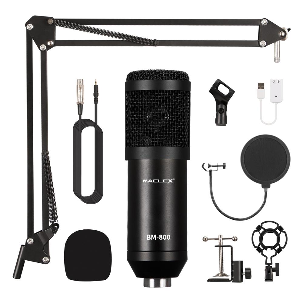 Professionele Bm 800 Condensator Microfoon Bm-800 3.5Mm Wired Karaoke BM800 Opname Microfoon Voor Computer Karaoke Ktv Микрофо: WHITE