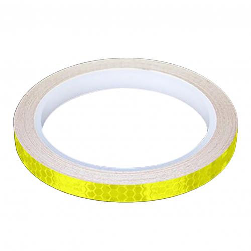 1Pc 8 Meter Auto Styling Reflecterende Streep Tape Motorcycle Bike Body Velg Wiel Streep Tape Stickers Decoratieve Blauw/rood/Geel: YELLOW