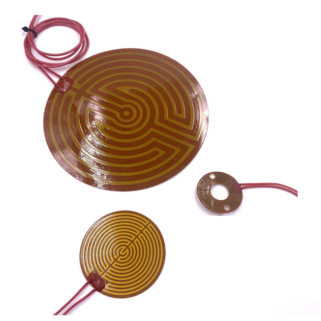 Film chauffant électrique rond, 25mm 5V 12V 24V 110V 220V PI, Film adhésif Polyimide, plaque chauffante électrique, tapis de panneau, feuille de carburant, huile moteur réservoir