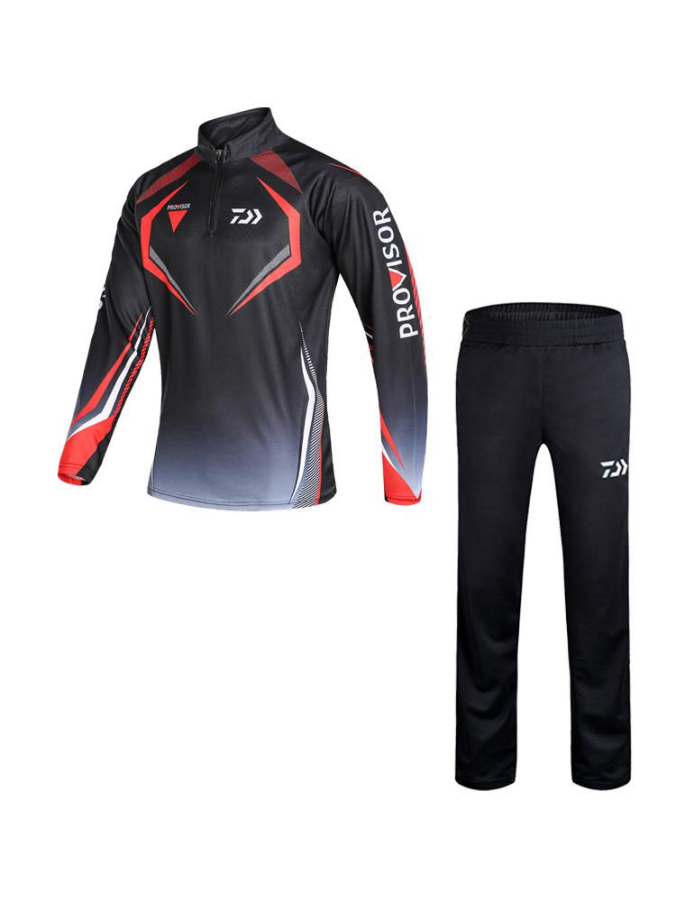 Sommersport udendørs speed tør sol fisketøj åndbar sved anti-myg slim fiskedragt: Sort / Xl