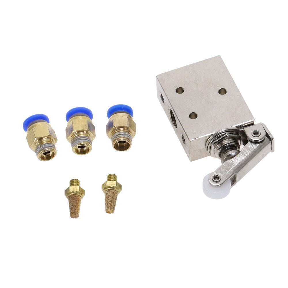 TAC2-41P Exhaust valve 2 Position 5 Way Roller Lever Mechanical Valve Pneumatic valve switch 1/8" Female Thread w Fittings