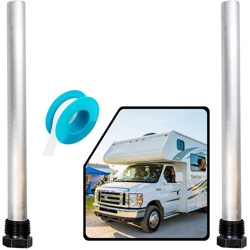 2 Pack Rv Heater Anode Rod Rv Water Tank Anode Rod for Suburban for Morflo - 9.25 &amp; 3/4 inch Thread