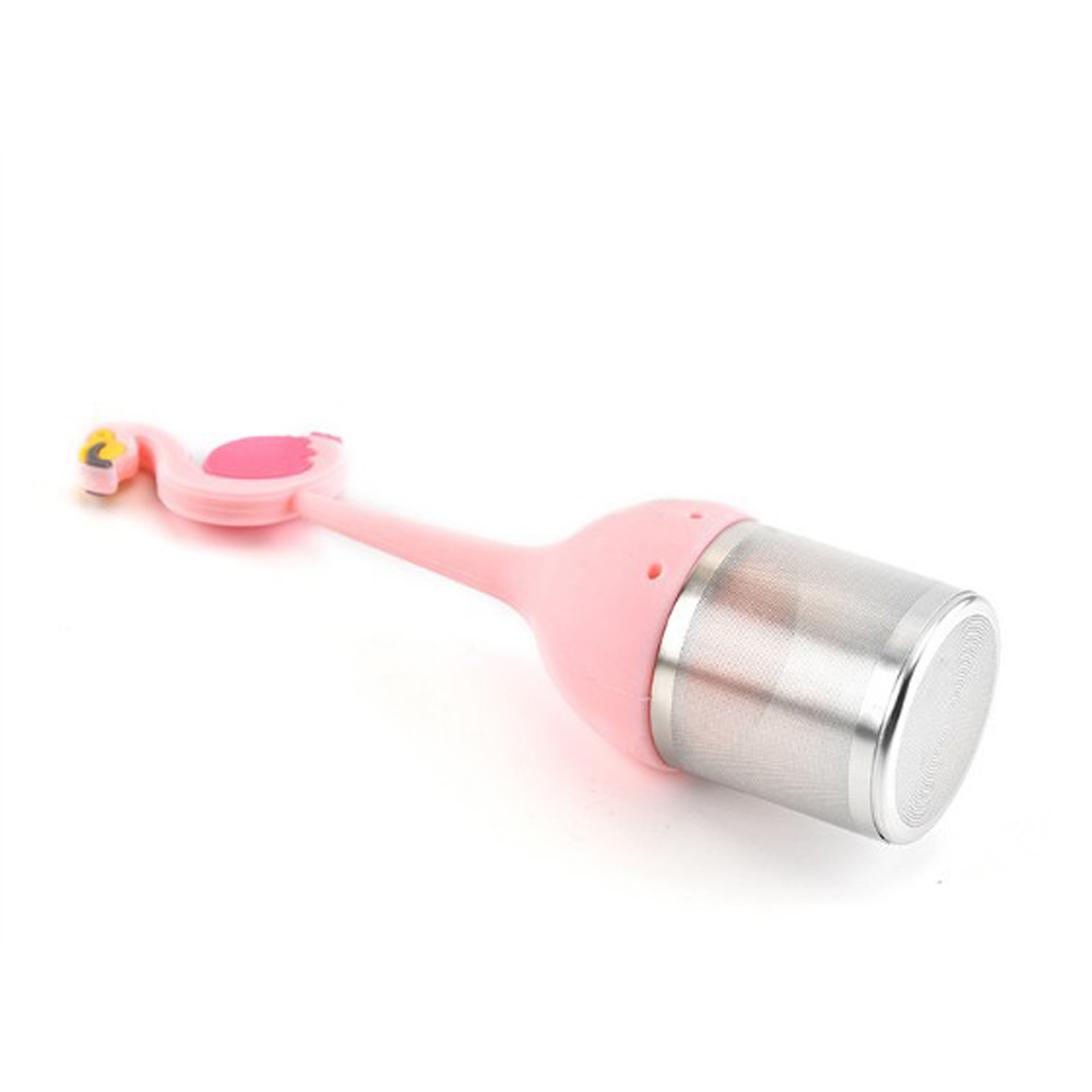 1pc söta flamingo tesil tepåsar silikon lösbladste teinfuser filter diffuser rolig tecknad tetillbehör ananas