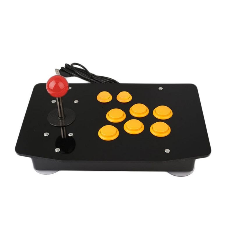 8 knappar akryl nollfördröjning arkadkamp usb trådbunden datorspel joystick spel rocker controller för pc stationära datorer