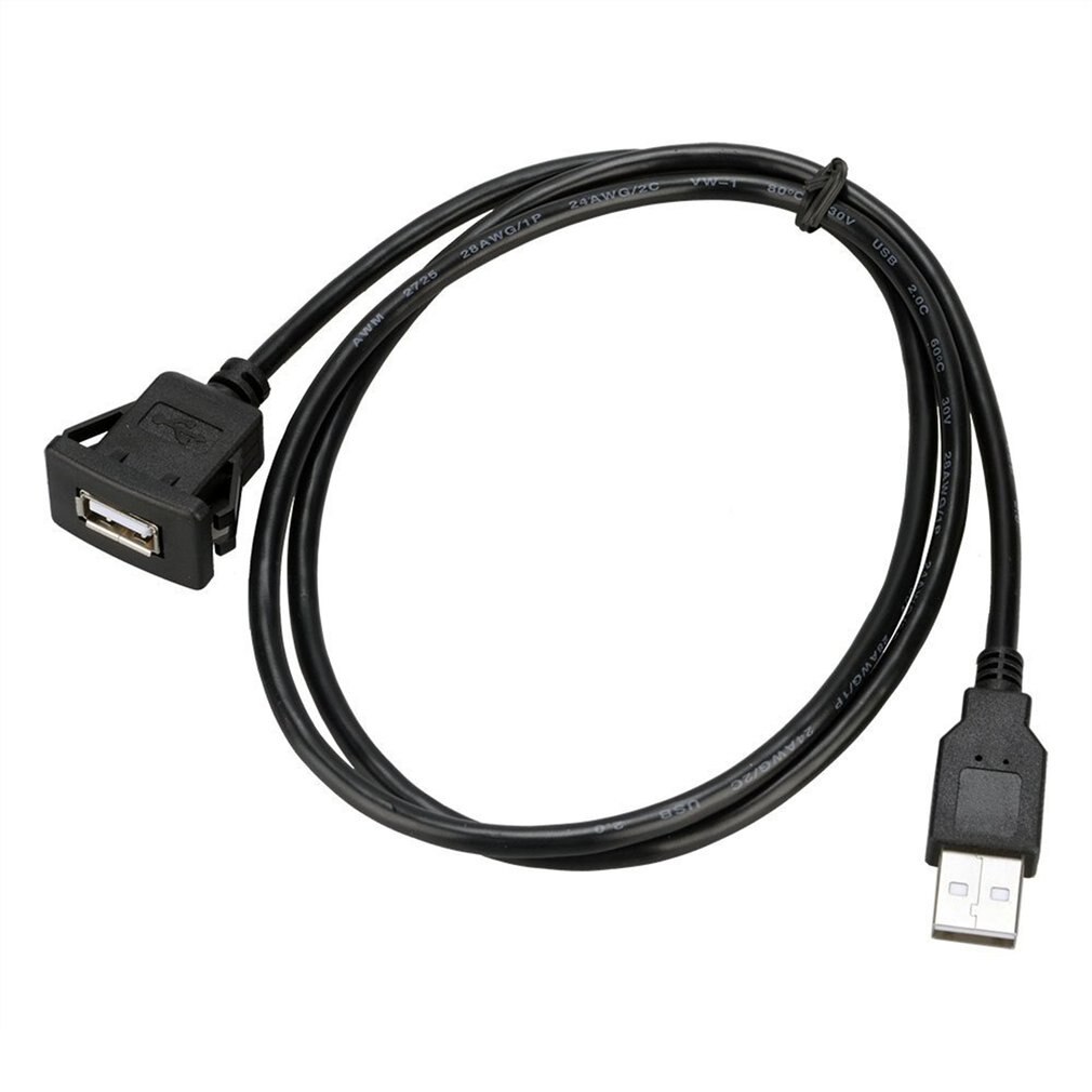 catuo USB2.0 Flush Mount Cable 1M Double/Single USB Port Extension Flush Dashboard Panel Mount Cable for Car Boat Motorcycle: Single USB