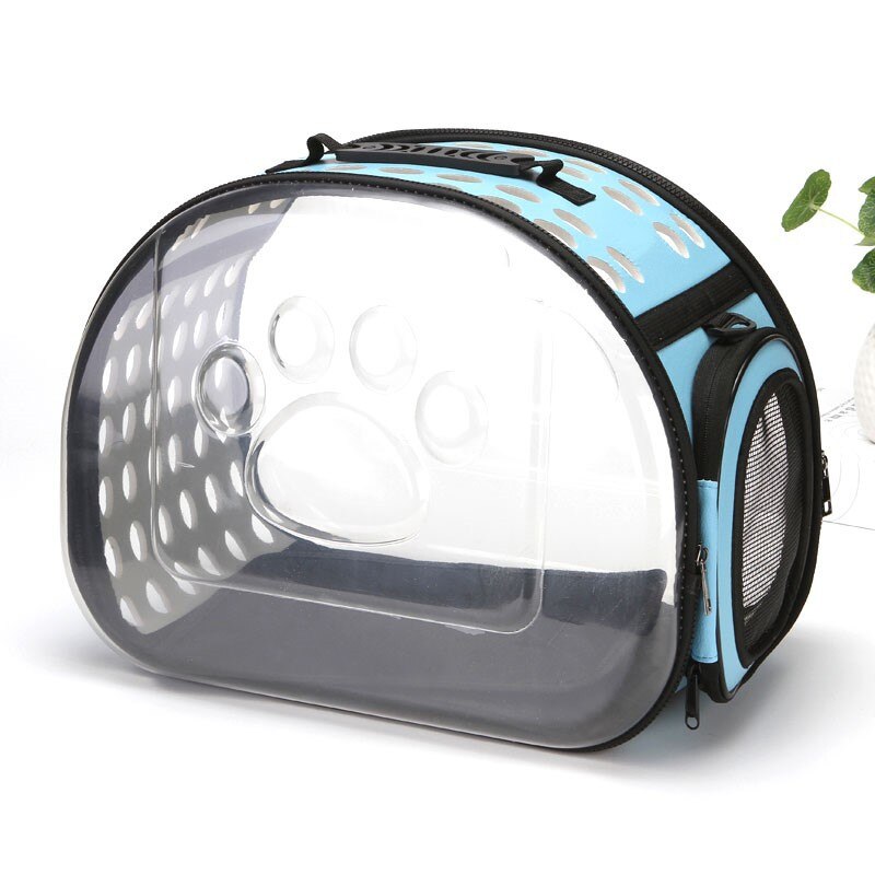 Pet Carrier Voor Honden Kat Vouwen Kooi Inklapbare Krat Handtas Draagtassen Huisdieren Levert Transport Draagtas Voor Katten: Blue / S