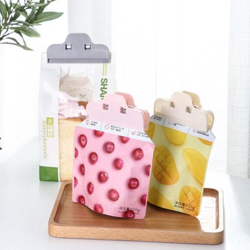 Pinzas selladas para bolsas de comida, Clip portátil para Cocina Casera multifuncional, almacenamiento de aperitivos y pan, herramienta de sellado, 4 Uds.