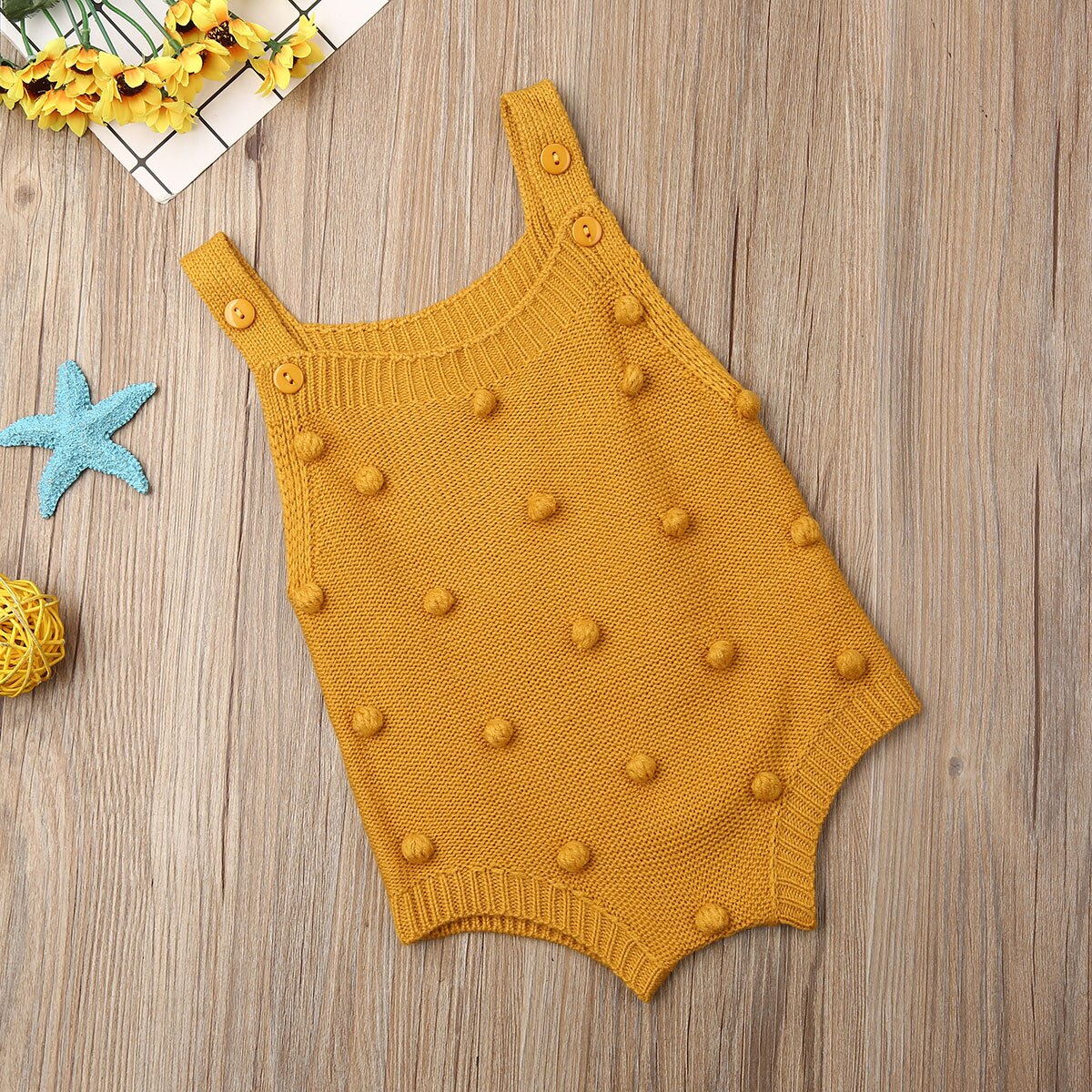 Pudcoco Gebreide Mouwloze Romper Pasgeborenen Baby Jongen Meisje Vest Babygrow Jumpsuit Winter Kleding Overalls Dots Outfits