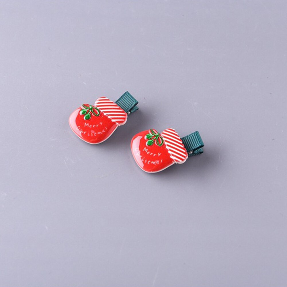 Épingles à cheveux de noël pour femmes et filles, adorables accessoires pour cheveux, bandeaux de dessins animés, pour enfants, breloques, bijoux: 3