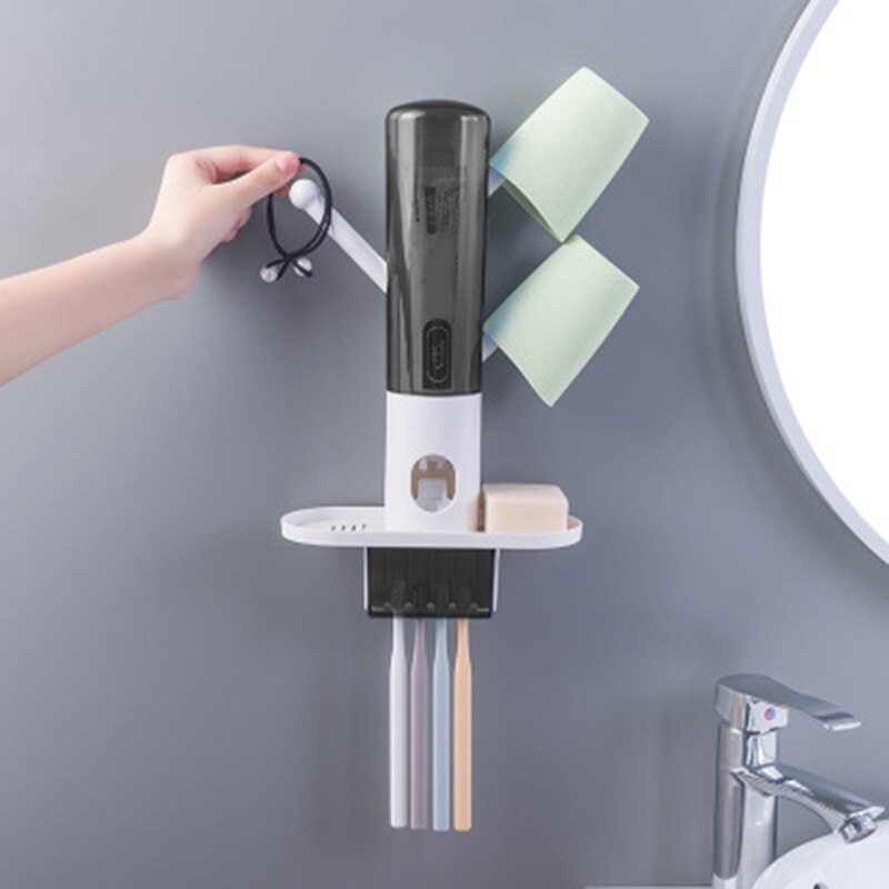 Goede Gezonde Automatische Tandpasta Dispenser Hands Free Tandpasta Squeezer Voor Familie Wasruimte Met Bekerhouder