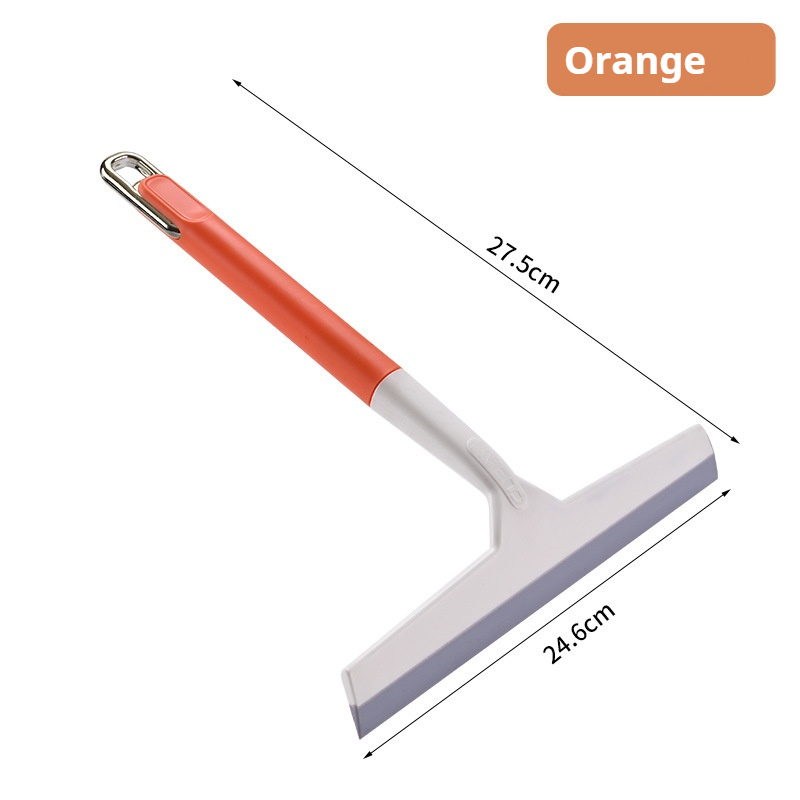 Household simple Wiper Window Cleaner Shower Squeegee Glass Clean Scraper Washing Wiper Glass Cleaning Tool Bathroom Accessories: Orange