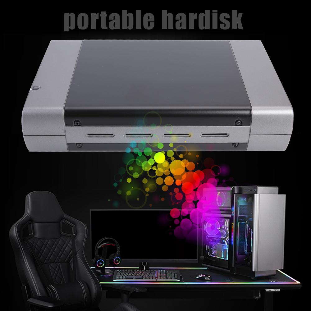 5.25 inch Aluminum Alloy Hard Disk Case Portable Upper and Lower Cover Structure USB3.0 to SATA USB-B Adapter Support 8T