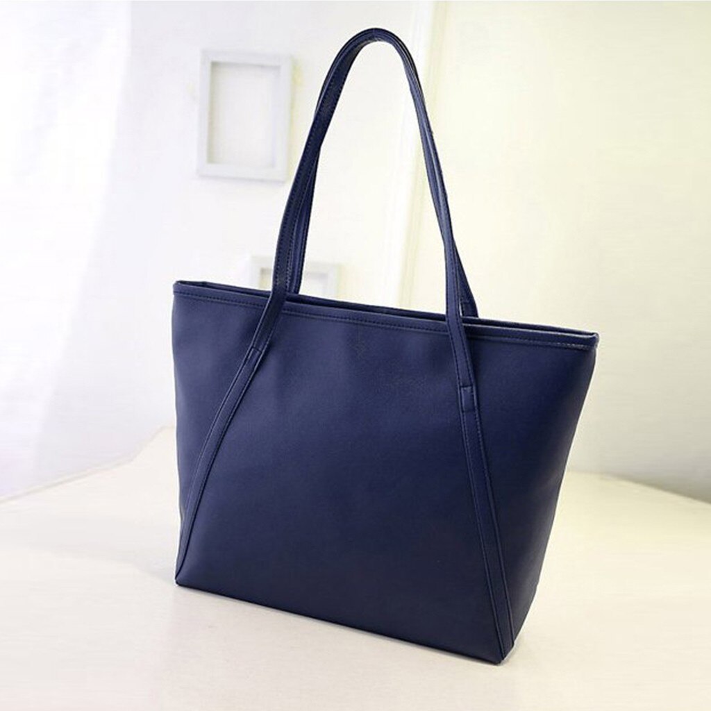 #35 Sac à Main femmes solide Simple haute capacité Sac à Main messager fourre-tout sacoche sacs à bandoulière Sac De Plage Sac Main Femme: B