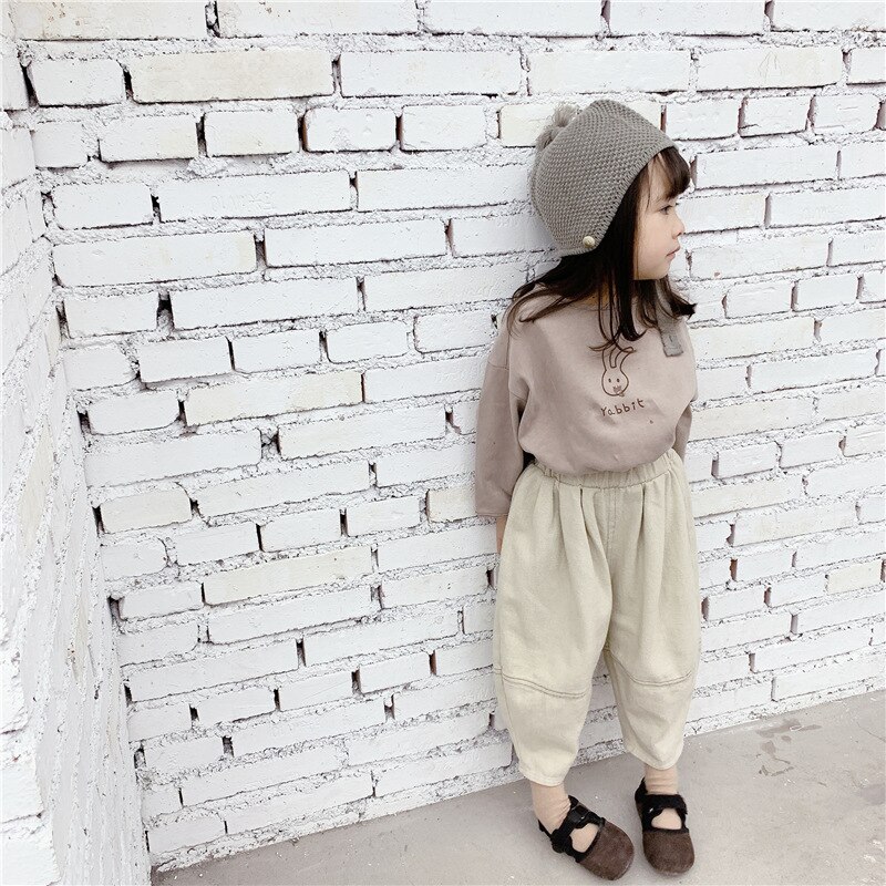 5004 t-shirts pour enfants, chemises à manches longues pour bébé, printemps-automne, sweat-shirt en coton pour enfants de 1-7 ans, t-shirt pour fille et garçon, hauts décontractés