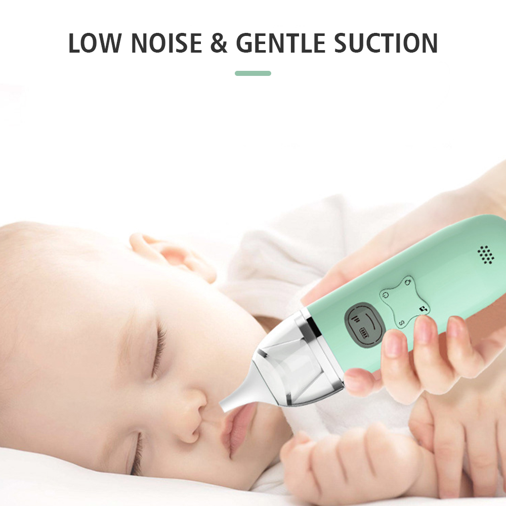 Aspiratore nasale per bambini aspiratore nasale elettrico con 2 punte in Silicone 3 livelli di aspirazione ventosa automatica per neonati