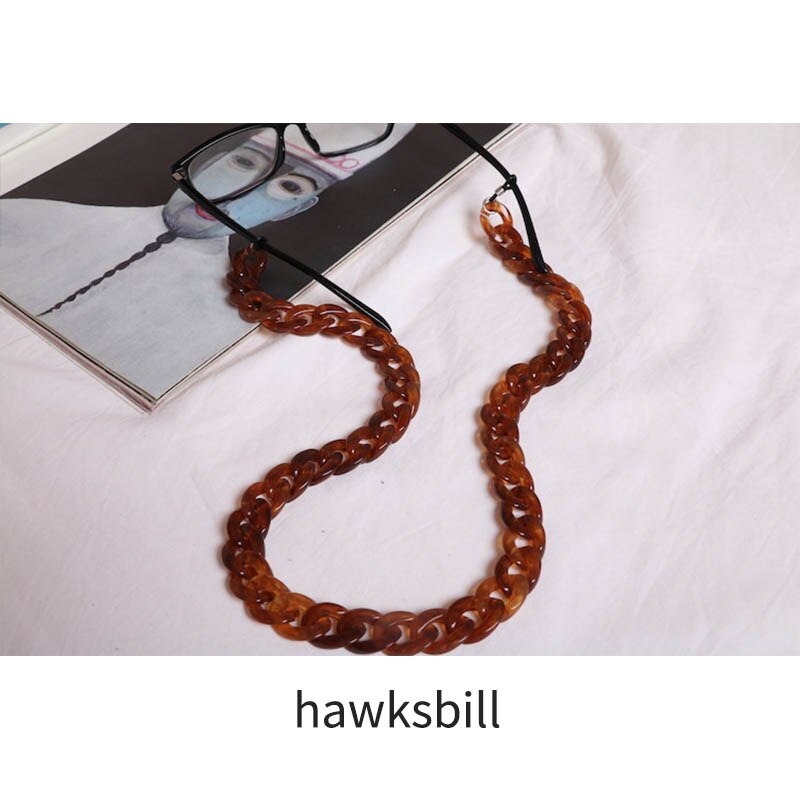 Chaîne de lunettes de soleil de retenue de lunettes de soleil de 20 couleurs, corde de lunettes de lecture en acrylique de 70cm longueurs, sangles de maintien de lanière vintage antidérapantes: Tortue imbriquée