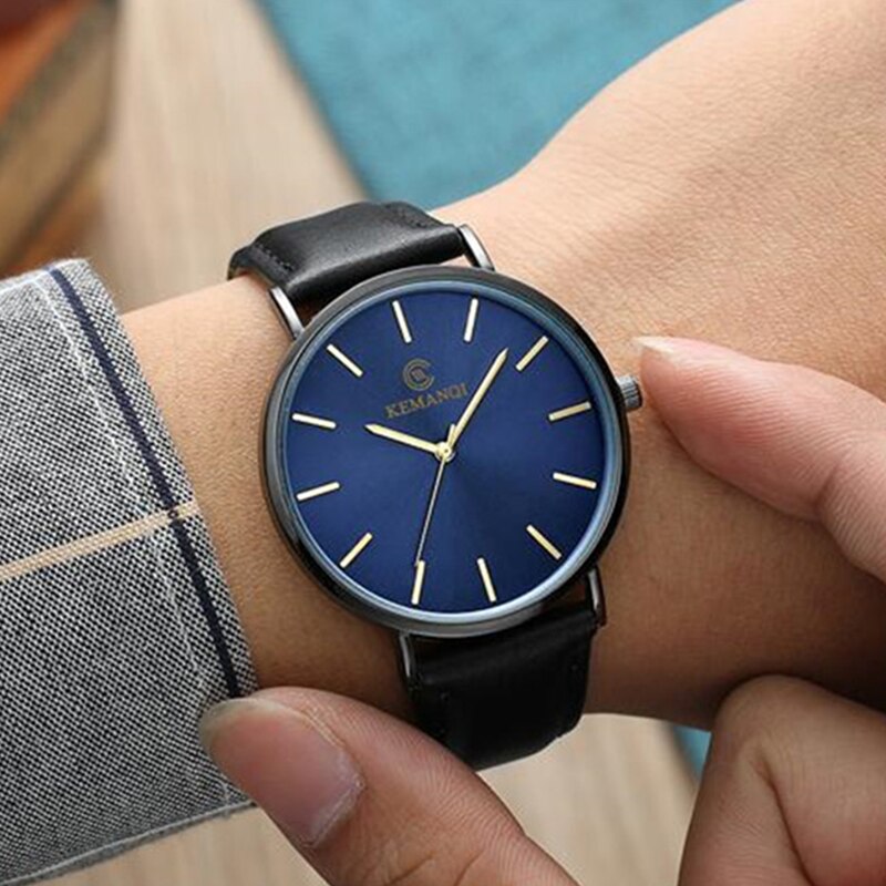 Reloj minimalista para Hombre, relojes ultrafinos a la , Reloj de negocios sencillo, Reloj de cuero, 2022