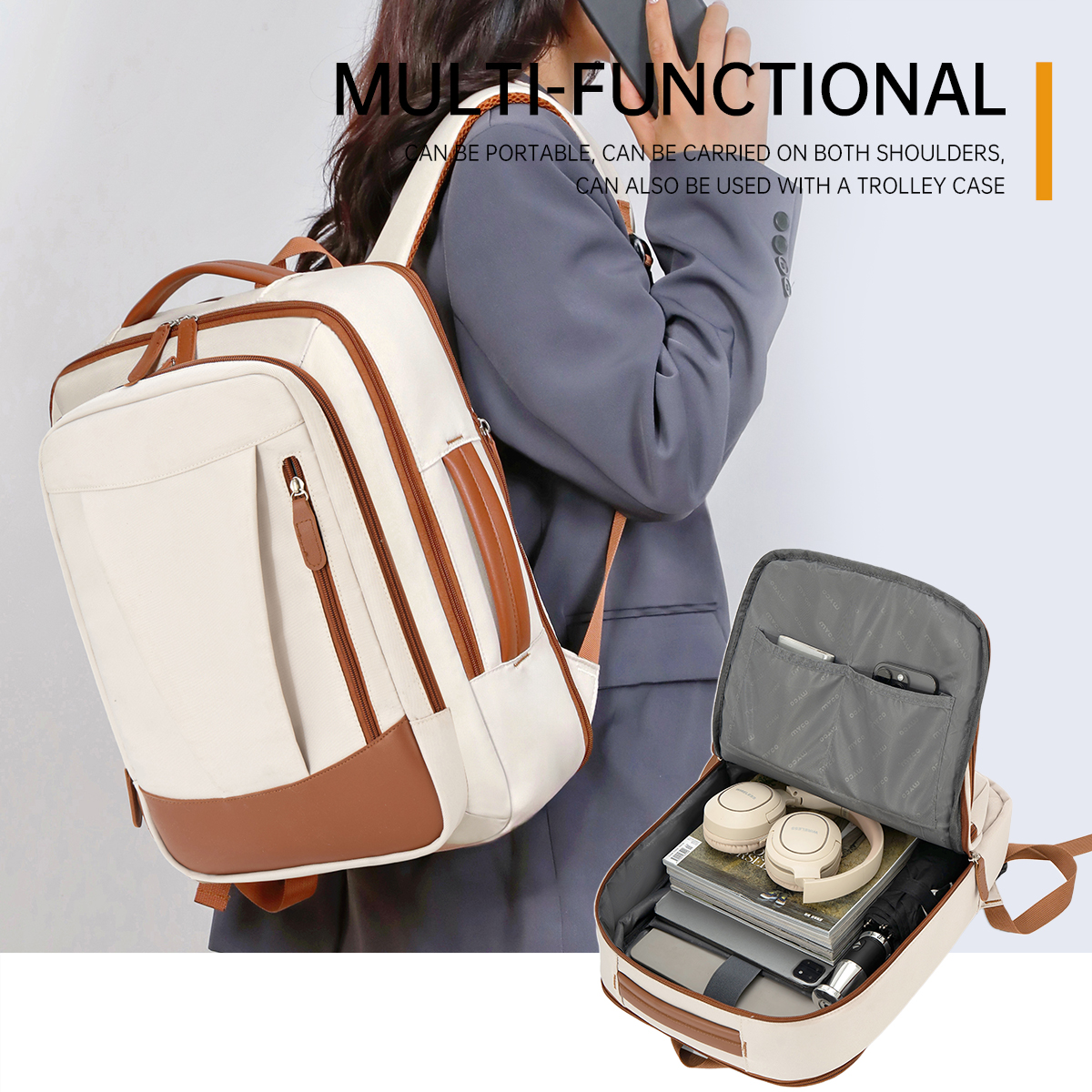Backpack for Women Simple Business Computer Backpack Outdoor Large Capacity Travel Bag Student School Bag for Boys