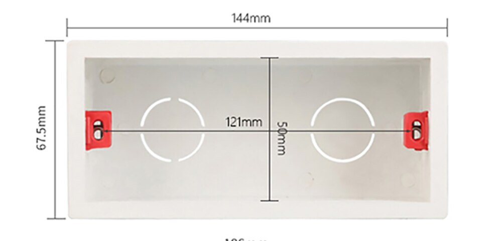 Wall Mounting Box Junction Boxes Bottom Cassette for Light Switch Socket 186mm 144mm 107mm Decoration Home Universal Model 118: White / 144mm