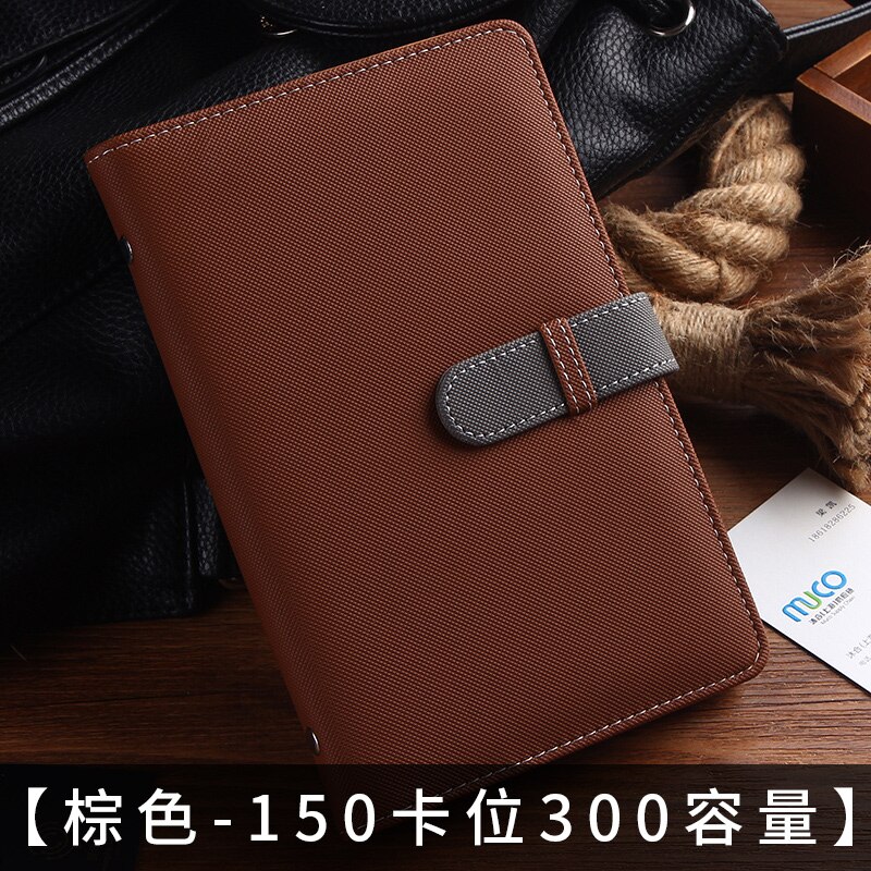 PU Leather Business Card Book Holder Journal Business Card Organizer Name Card Book Holder - Hold 300 Cards Black: 240 capacity