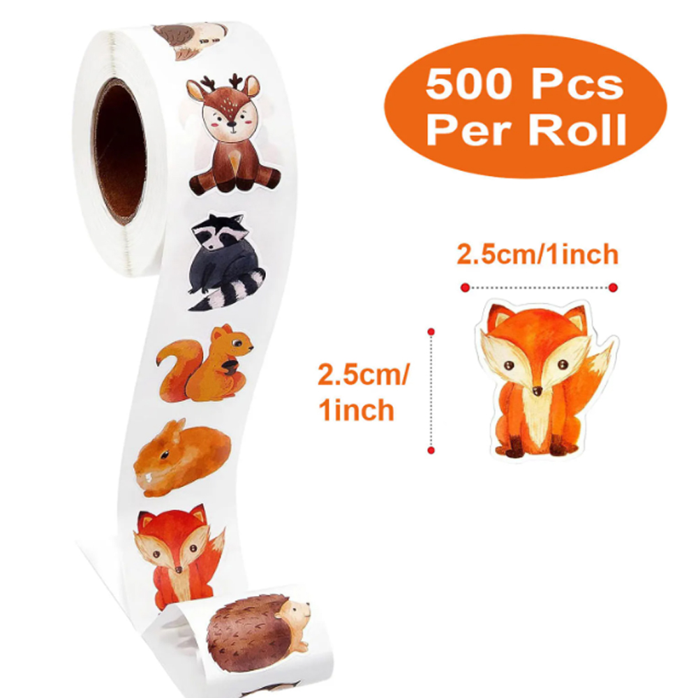 500 Stuks Cartoon Dieren Stickers Heterotypische Afdichting Label Voor Kinderen Leraar Beloning Moedigen Afdichting Label Briefpapier Sticker