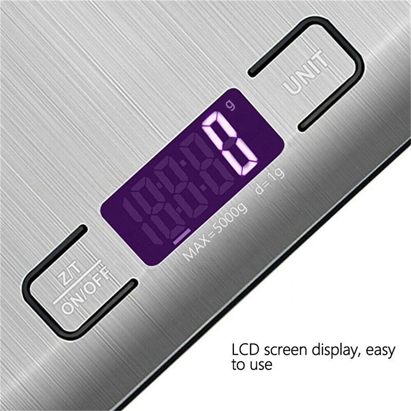 VOGVIGO 5kg / 1g black gray digital kitchen scale electronic liquid crystal display balance scale food weight