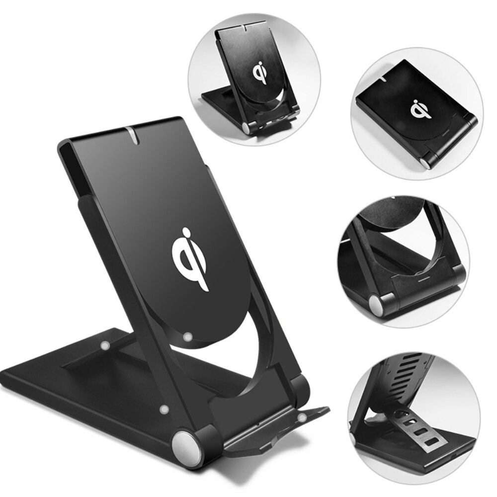 Qi draadloze oplader houder dock mobiele telefoon oplader opvouwbare oplaadstandaard voor iphone xs  x 8 plus samsung oplader inalambrico