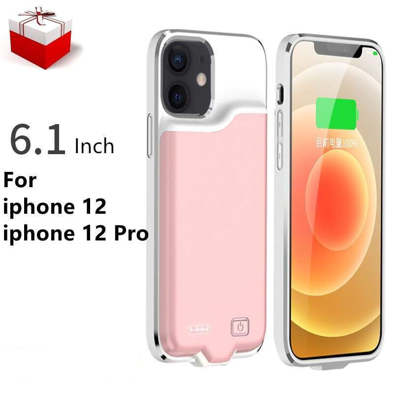 Funda con cargador de batería para iphone 12 Pro, carcasa fina con cargador inteligente, funda con batería para iphone 12 Mini 12 Pro Max: pink-12 12pro
