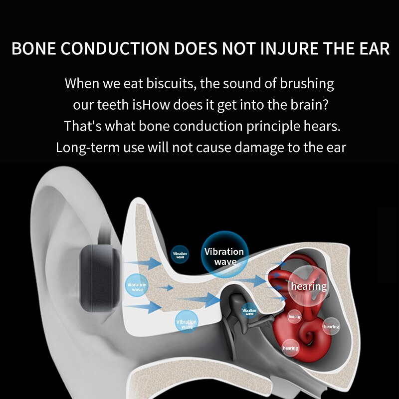 Ddj  b20 bluetooth hoofdtelefoon bone conduction zwemmen waterdicht stereo met microfoon lange standby geschikt voor xiaomi huawei