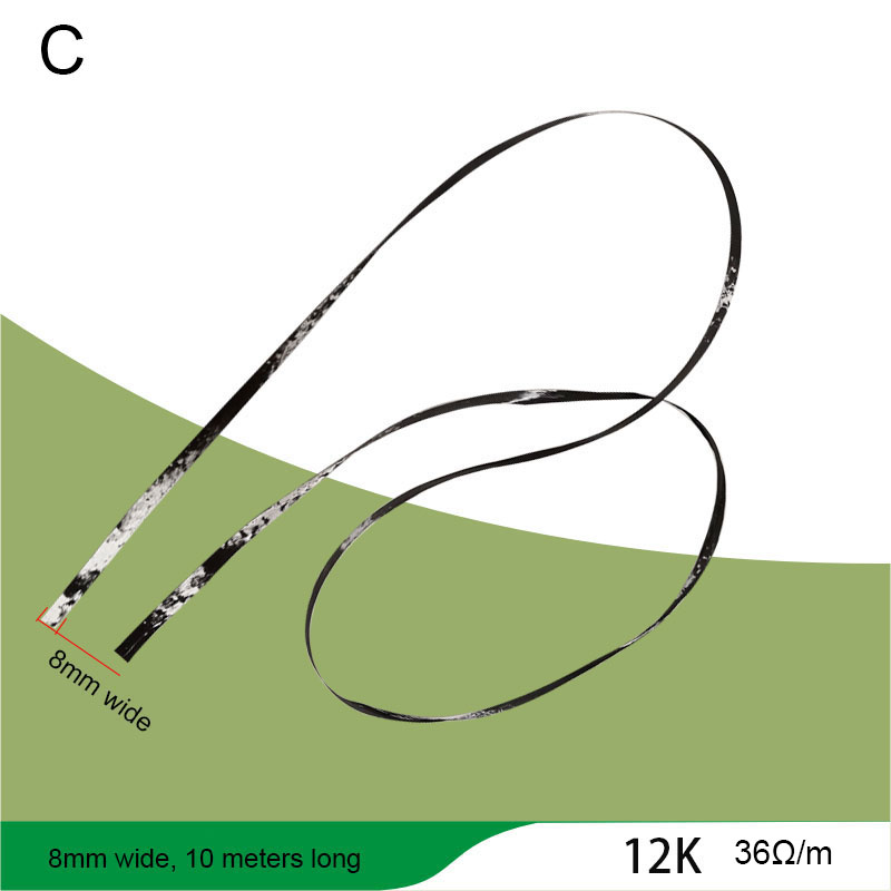 Carbon Fiber Wire High Temperature Resistance Conductive And Tensile Resistance 3K6K12K24K Conductive Heating Wre: C8mm X10 meters