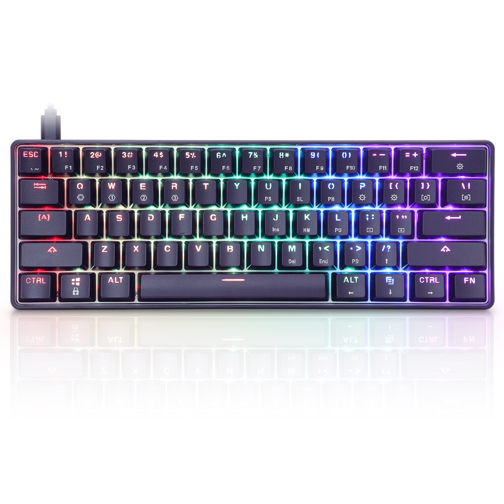 SK61 Gateron Optical red brown Black Blue switch swappable Mechanical Keyboard rgb switch rgb leds type c