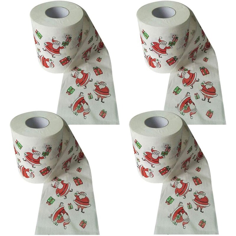 2 Lagen 10 Rolls Vrolijk Kerstfeest Hand Roll Papier Santa Afdrukken Papierrol: Default Title