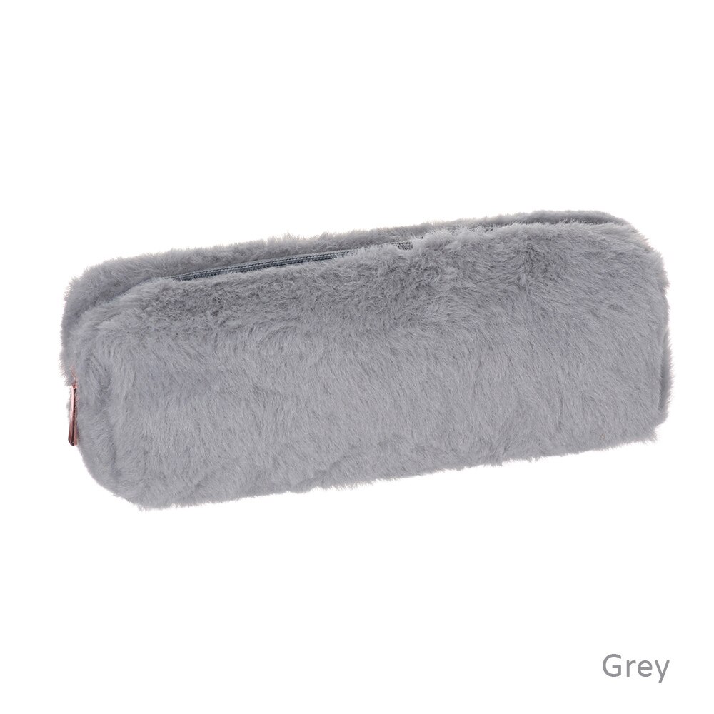Effen Kleur Pluche Etui Meisjes School Potlood Tas Briefpapier Pencilcase Portemonnee Kawaii Mode Schoolbenodigdheden