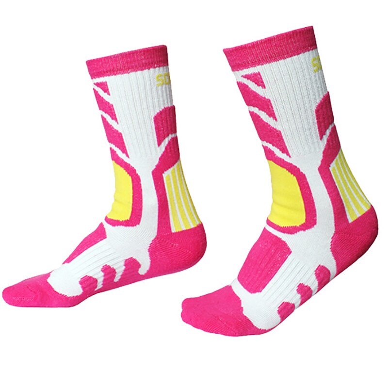 1 Pair Outdoor Sports Socks Children Anti-sweat Anti-slip Breathable Roller Skating Skiing Cycling Hosiery Accessories: Pink / M