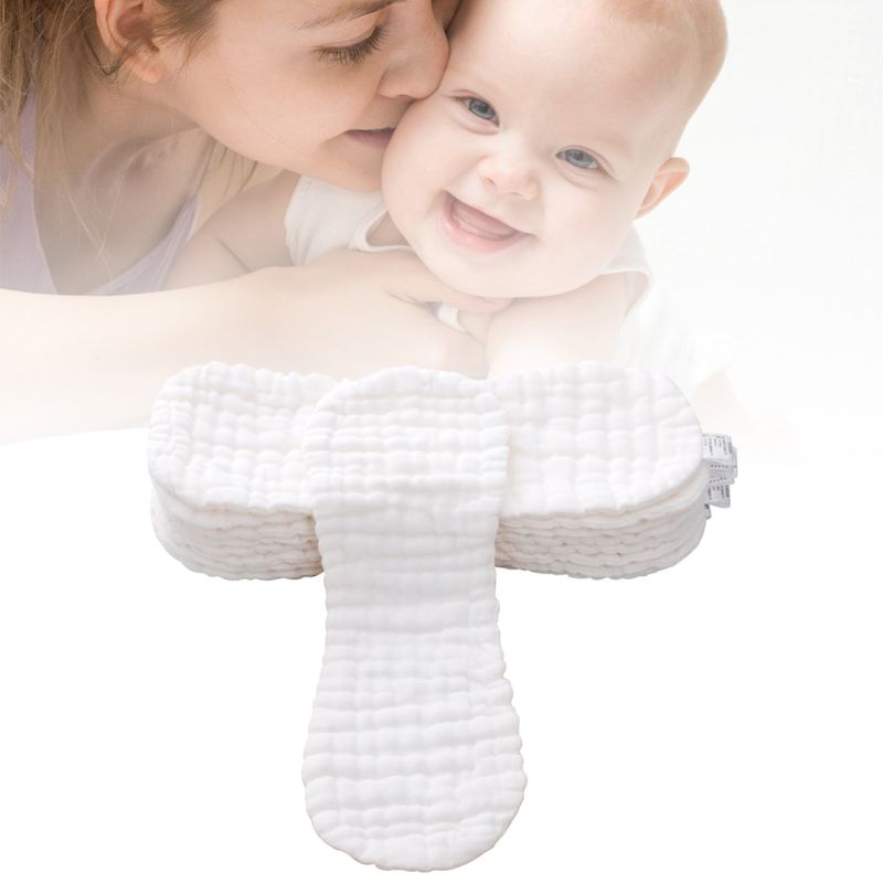 5 Pack 12 Ply Baby Washable Diaper Reusable Soft Cloth Nappy for Newborn Infant