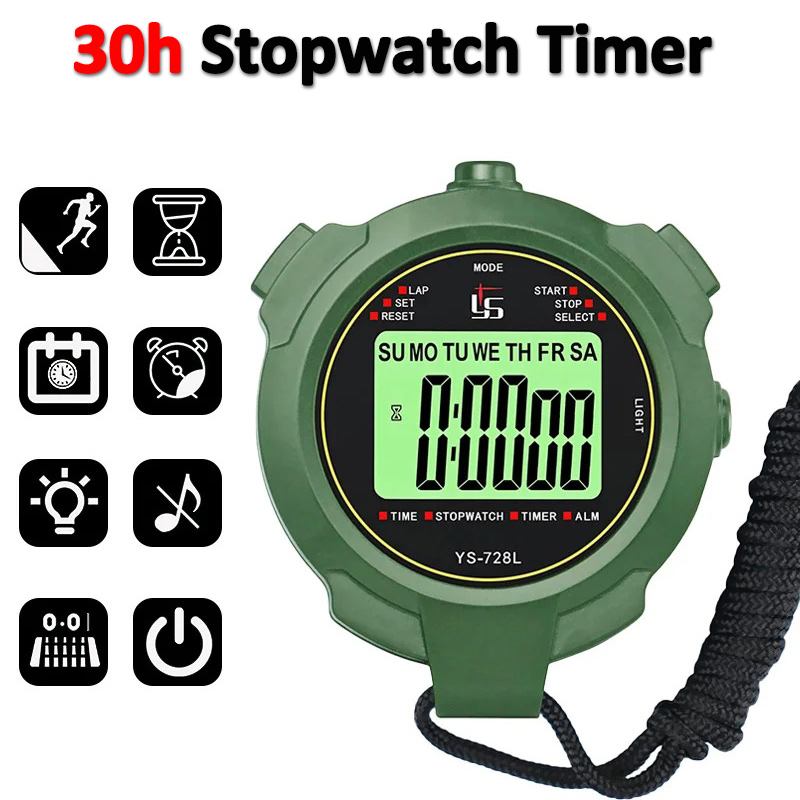 30h cronômetro portátil de bolso, precisão 0.01s, profissional, digital, esportivo, temporizador lcd, cronómetro, ferramentas