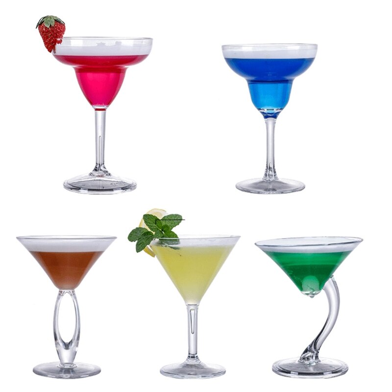 P82D Martini Glasses for Parties Clear Acrylic Martini Glasses Mini Desserts Cups Clear Acrylic Wine Glasses Cocktail Glasses
