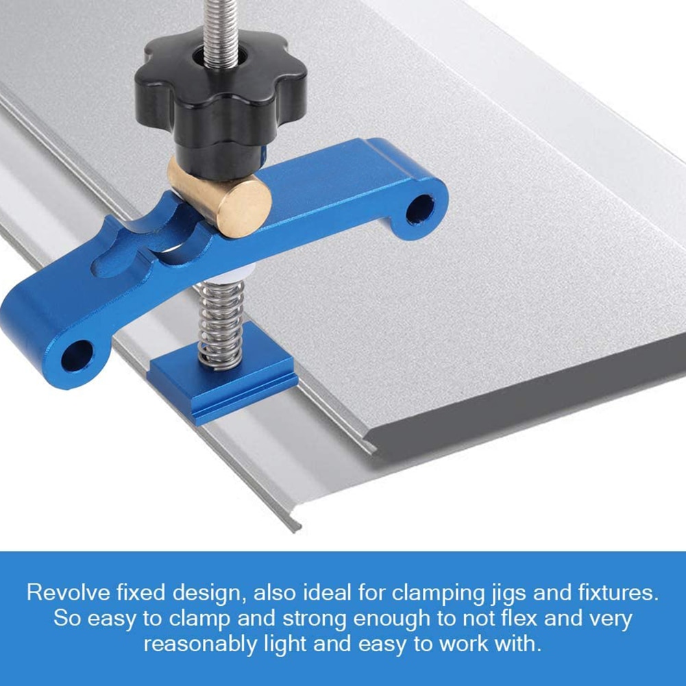 Woodworking T Slot Block Clamp Carpentry Pressboard Clamp Kit Multi-Purpose T Track Clamp Positioning Limiter Miter Clip Device