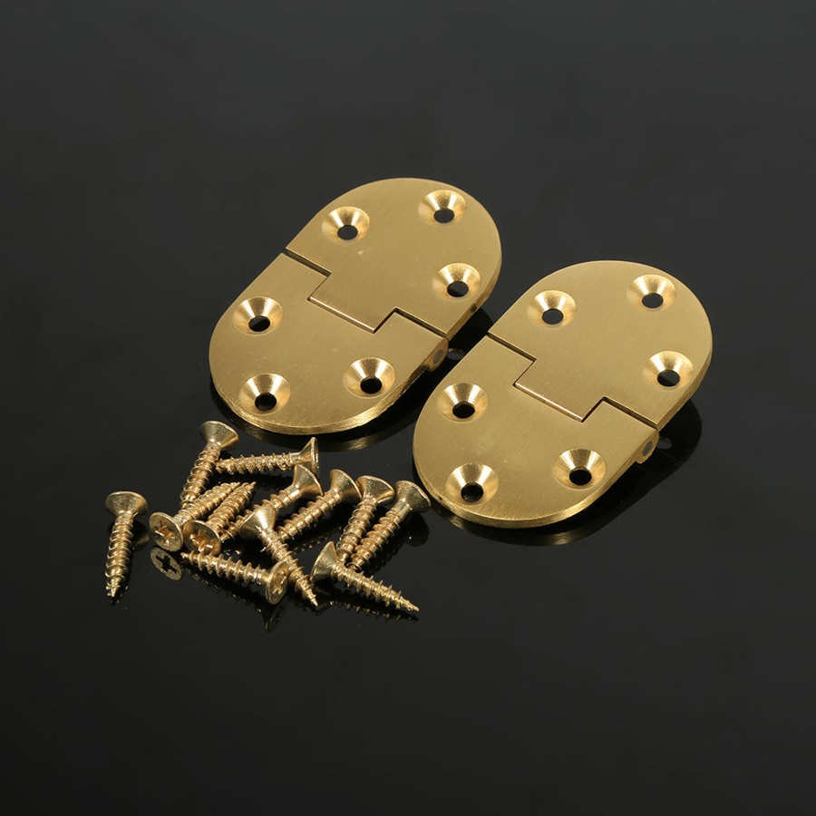 2Pcs Brass Butler Tray Hinge Furniture Accessories 2-1/2"x1-1/2" With Screws Folding Flap