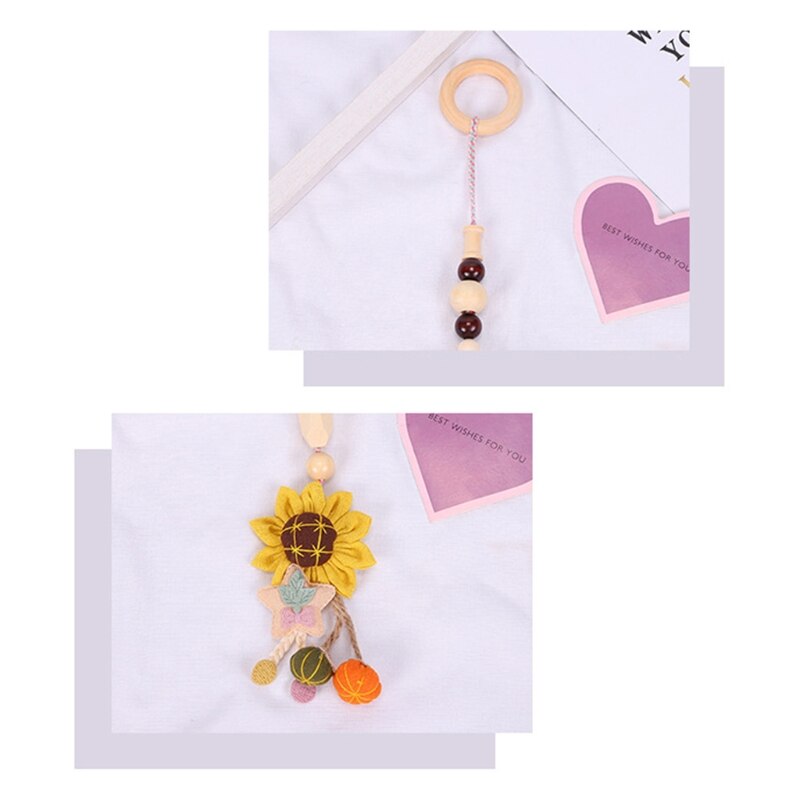 4 Stks/set Baby Play Gym Frame Wandelwagen Opknoping Hangers Hout Ring Bijtring Molaire