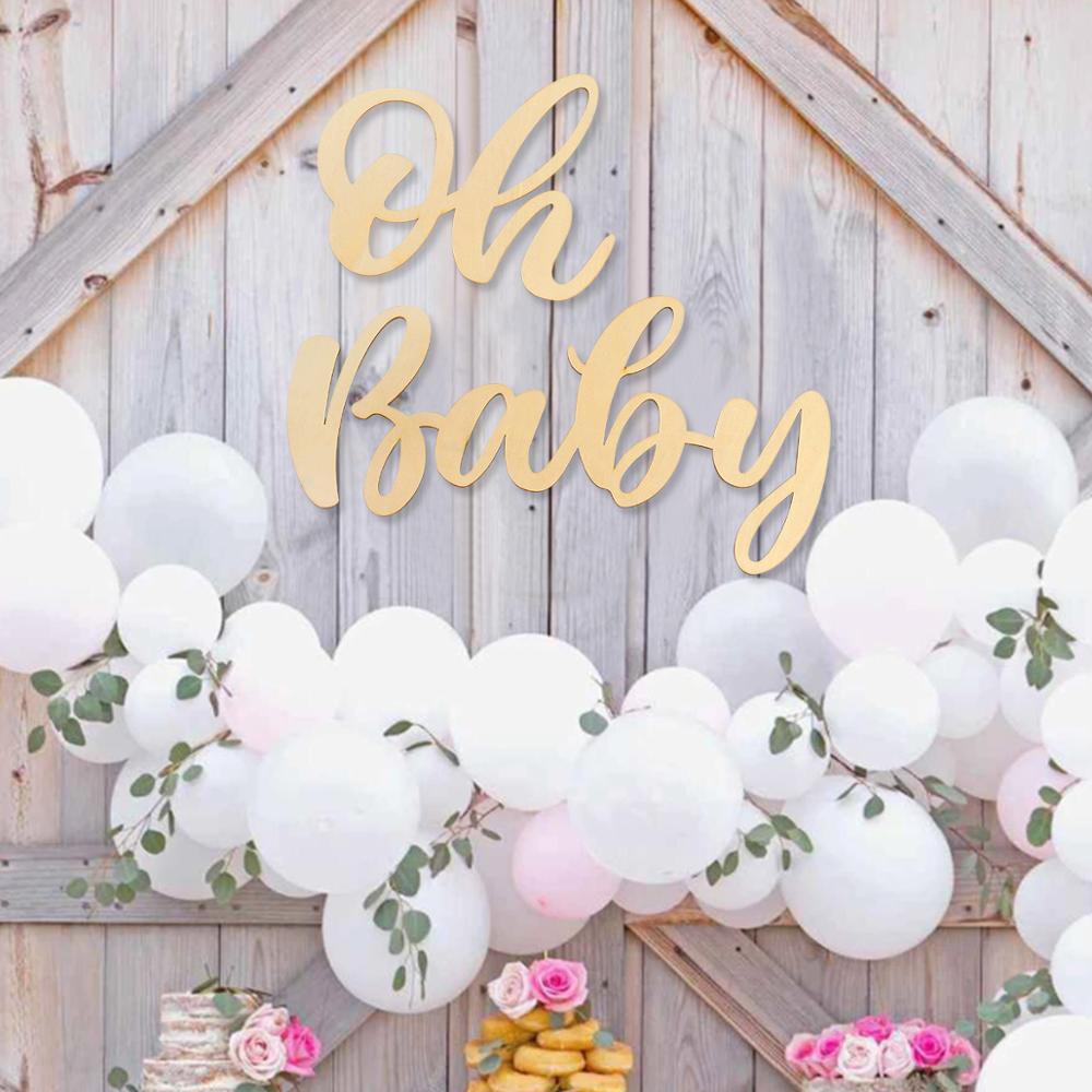 Wallsticker oh baby it& #39 ;sa dreng pige baby shower dekoration 1st fødselsdagsfest indretning børn babyshower køn afslører dekoration