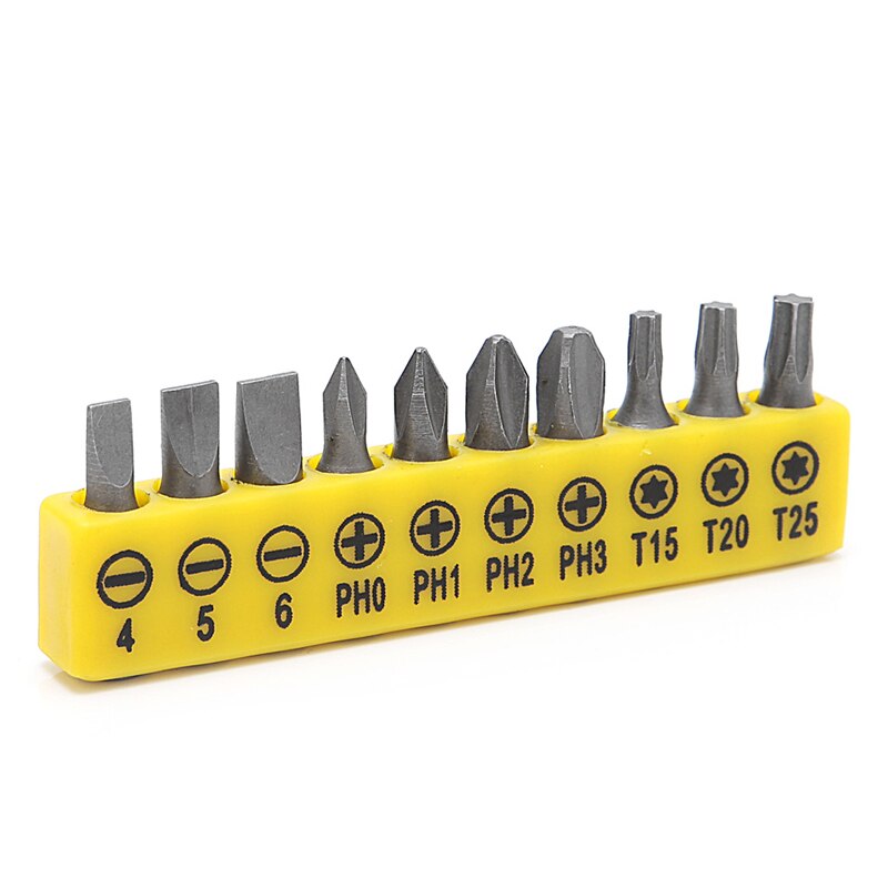 10 in 1 vinkel dubbelt huvud l-formad mini hylsnyckel 1/4 " 6.35mm hylsor skruvmejsel bits nyckel verktyg verktyg skruvmejsel bits borrmaskin: Miniskruvmejselbit