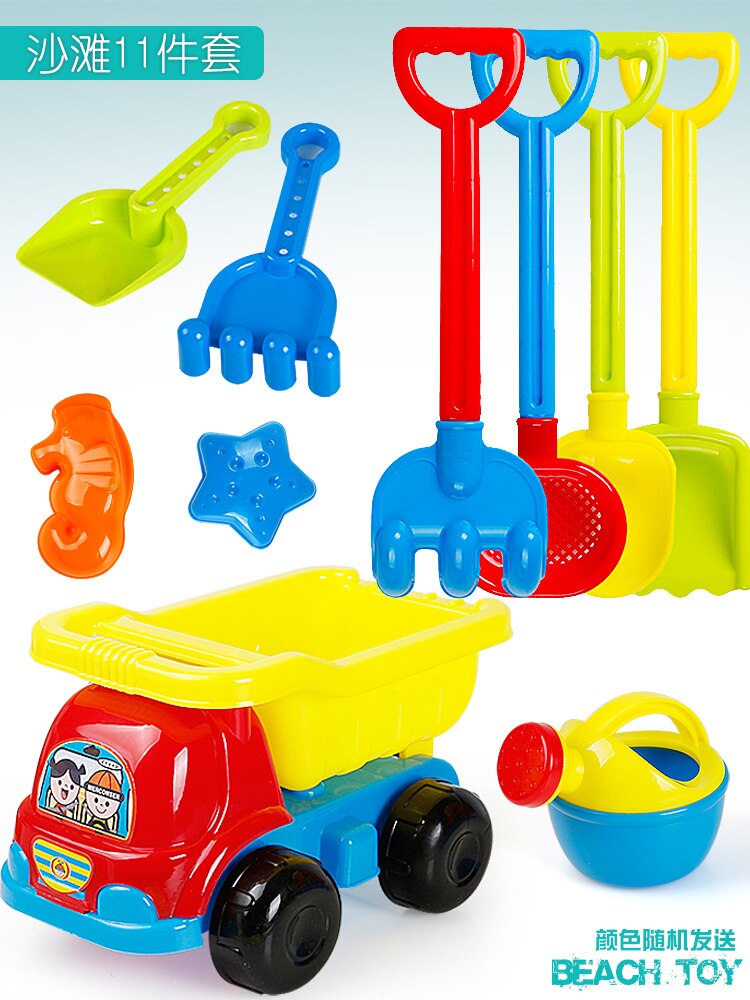 Giocattoli estivi da spiaggia per bambini Kit da bagno in filo Kit modello sabbia secchiello da spiaggia giochi stampo per sabbia Set di strumenti per bambini con tavolo CC50BT: Rosso