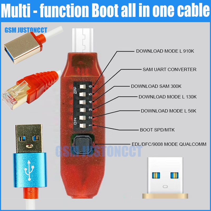 Alle Boot Kabel (Eenvoudig Schakelen) Micro Usb RJ45 All In One Multifunctionele Boot Kabel Edl Kabel