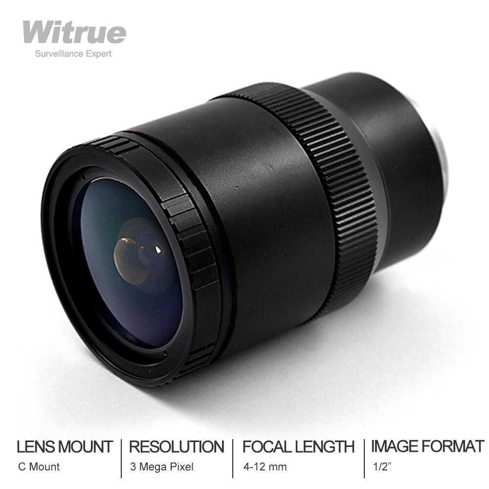 3 Mega Pixel HD 4-12mm Varifocal LENS C Mount Industrial lens Manual Iris CCTV Lens For Security Camera