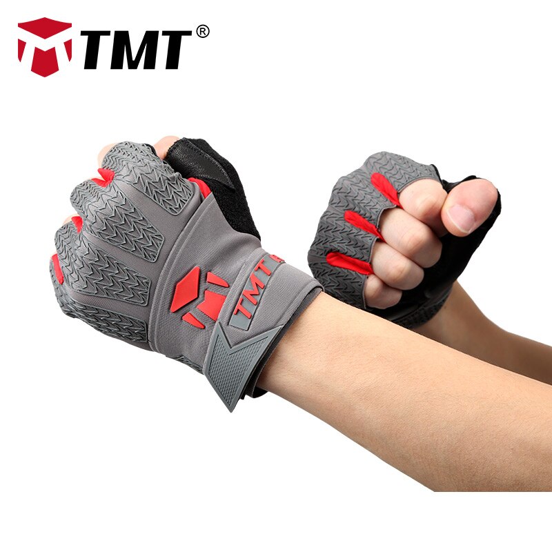 Tmt läderhandskar gym styrkelyftsutrustning sport träning sommar fitness hantlar tyngdlyftning andningshandskar män
